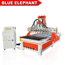 1325 One Head with Eight Spindles Computer Controlled 3D Wood Cutting CNC Furniture Design Machine for Mass Production